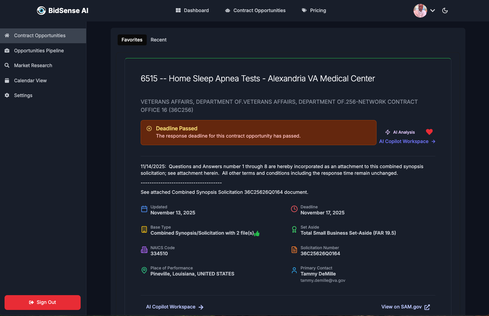 BidSense AI in action
