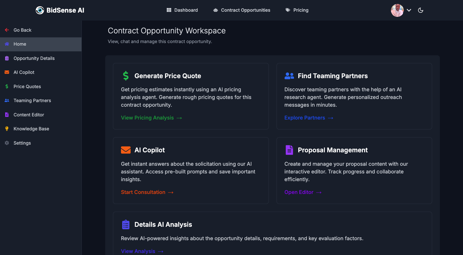BidSense AI Dashboard
